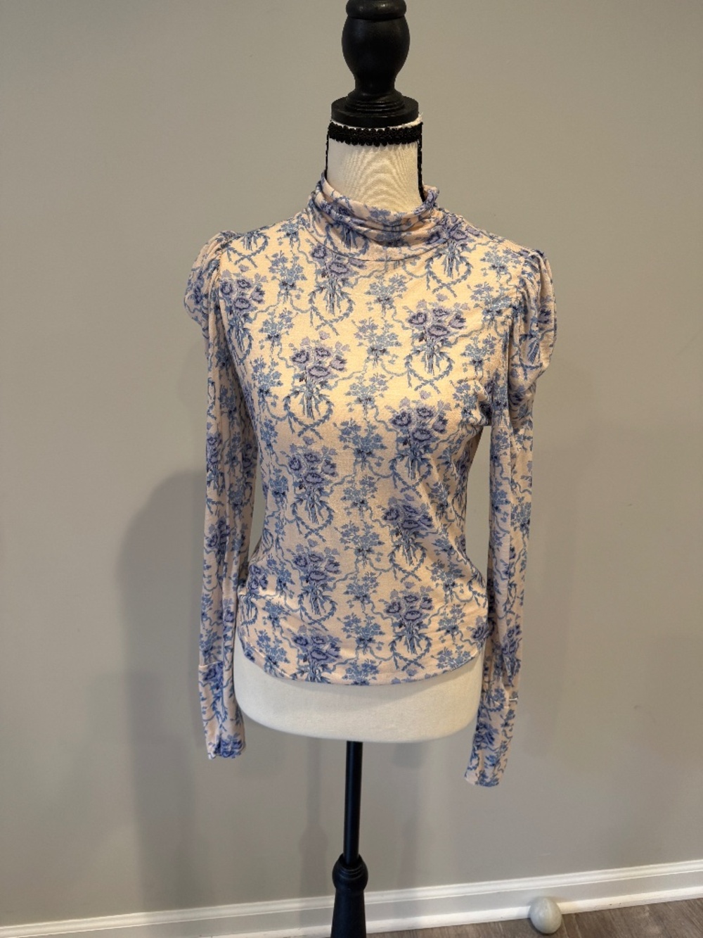 NWT LoveShackFancy Women's Vienna Turtleneck Top Size XS